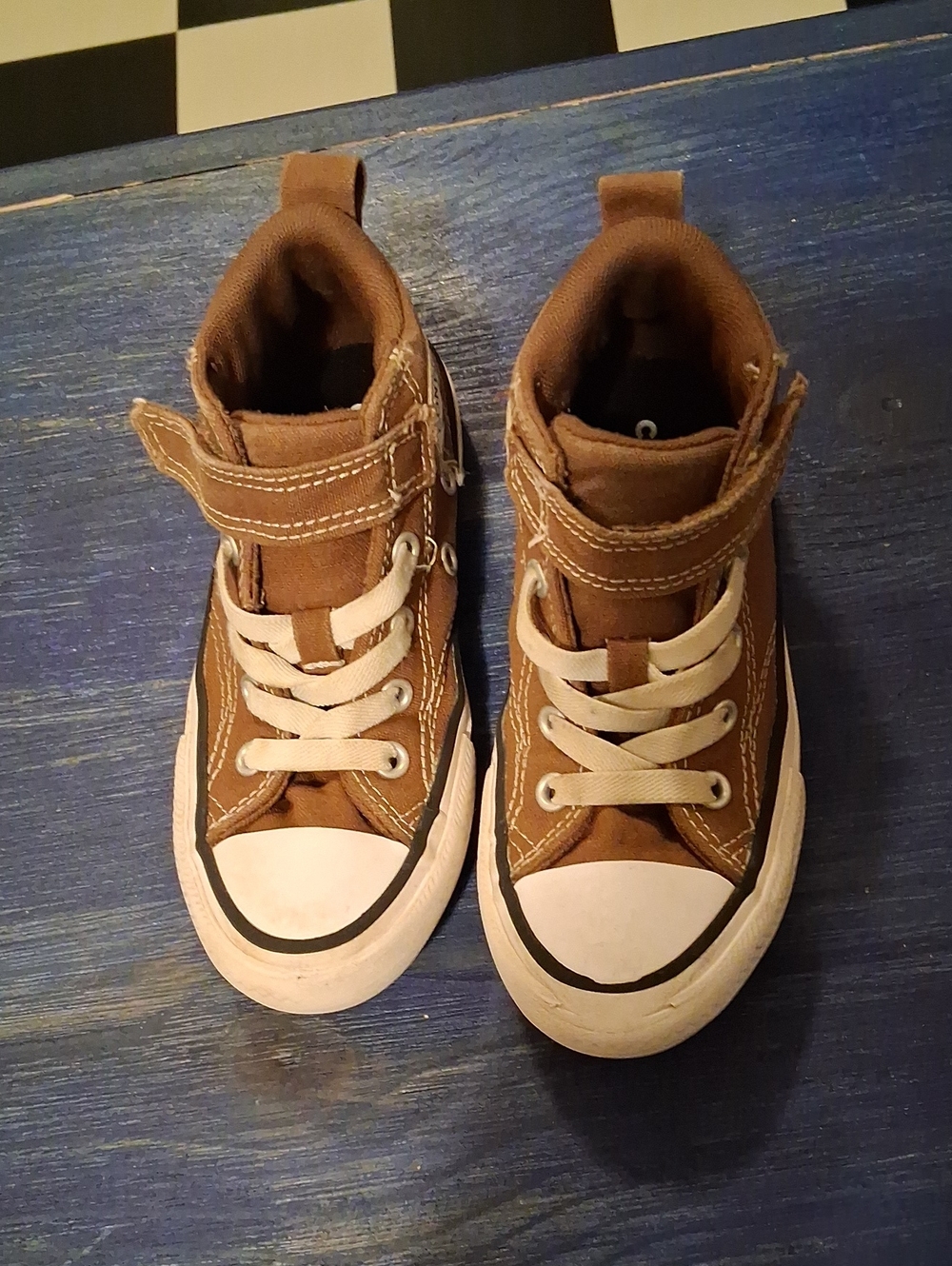 Converse Kids Brown High-Top Sneakers with White Toe
